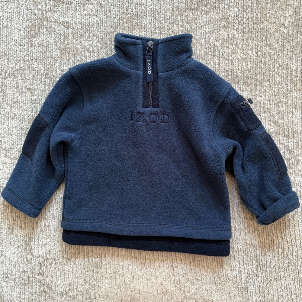 Izod PerformX Navy‎ Fleece Pullover Jacket 24M Classic Fall Layer